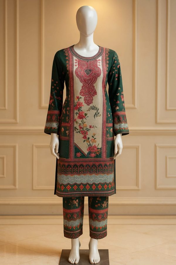 Al Laibis Long Kurti Set 2XL Floral Imported Fabrics